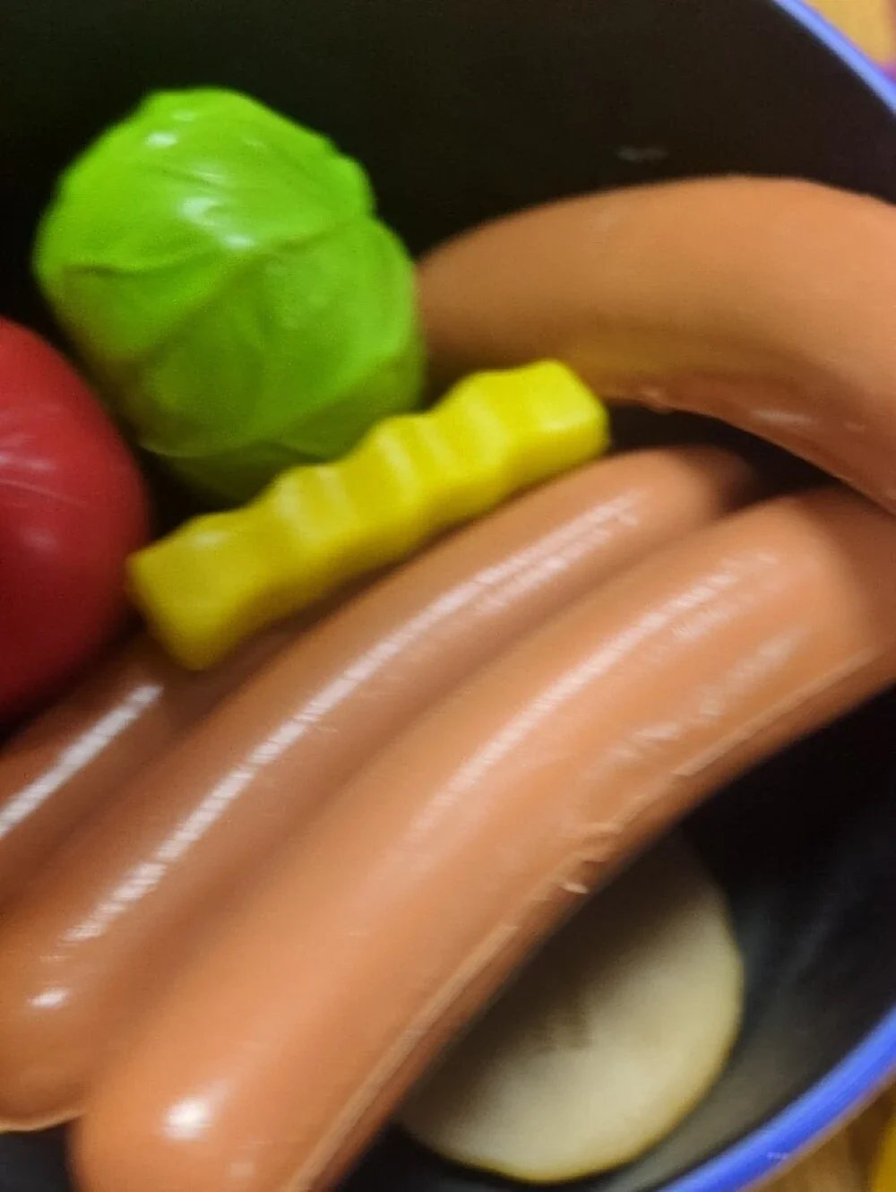 Kids Play Food Set with Pots - Pink, Yellow, Blue